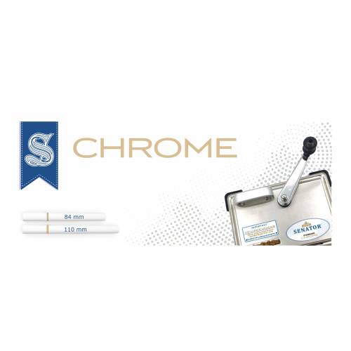 Aparat injectat tuburi tigari cu manivela - Senator Standard CHROME (8,0 mm)