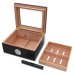 Umidor cedru - DON Dark Brown Elegant Window (26 x 22 x 11)