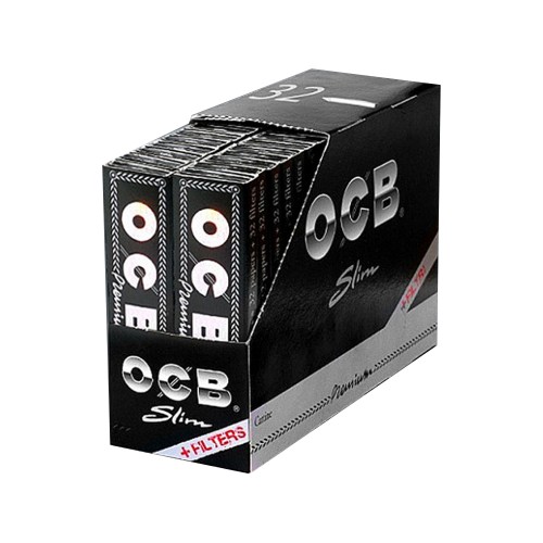 Foite rulat OCB - Slim Black Premium 110 mm (32) + Fiter Tips (32)