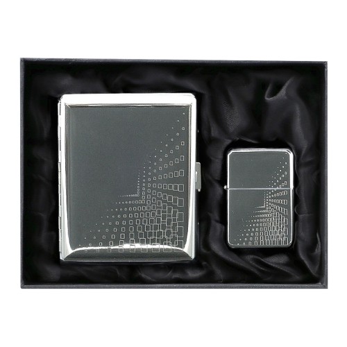 Gift SET Gentelo - Lighter with Cigarette Case Engraved (4073)