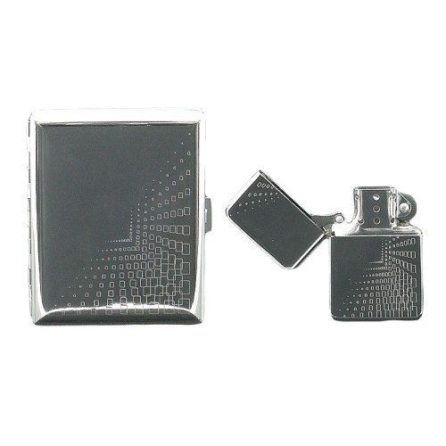 Gift SET Gentelo - Lighter with Cigarette Case Engraved (4073)