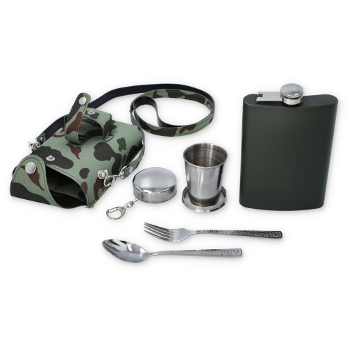 Plosca bauturi cu husa - Survival Kit 270 ml