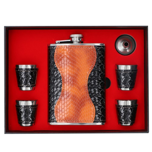 Gift SET Don - Hip Flask and Cups Snake Skin