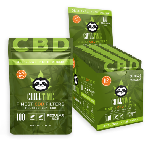 Filtre rulat cu CBD - Chilltime 8 mm Regular KUSH Aroma (100)