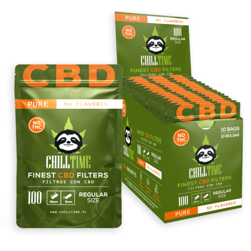 Filtre rulat cu CBD - Chilltime 8 mm Regular NO Aroma (100)