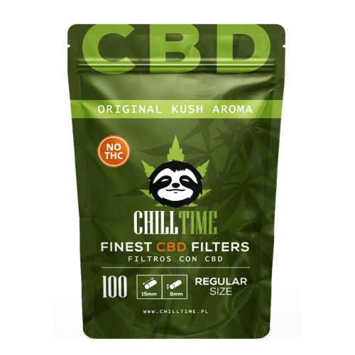 Filtre rulat cu CBD - Chilltime 8 mm Regular KUSH Aroma (100)