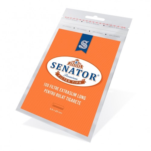 Filtre rulat Senator - 5,3 mm Extra Slim Long (100)