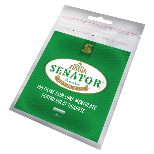 Filtre rulat Senator - 6 mm Slim Long Menthol (100)