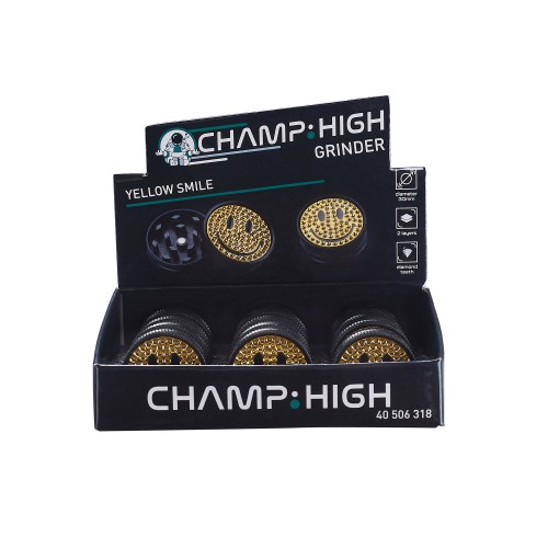 Grinder Champ - Metalic Yellow Smile 30 mm / 2 parti