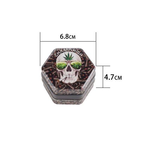 Grinder Champ - plastic Leaf Skull 68 mm / 4 parti