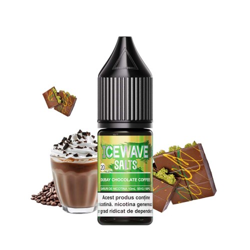 Lichid ICEWAVE Salt - Dubai Chocolate Coffee (10 ml) 20 mg