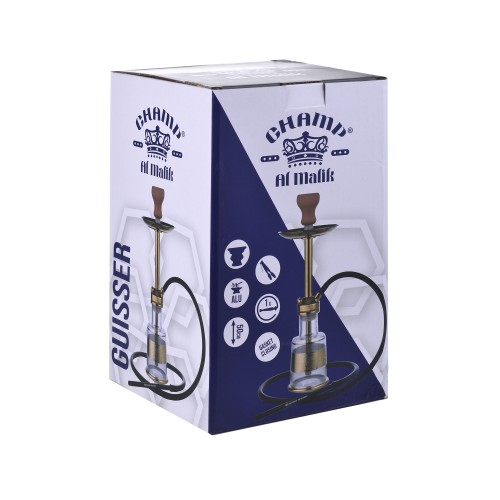Narghilea Champ - Al Malik Guisser Alu Gilding (50 cm, un furtun)