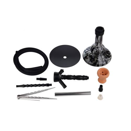 Narghilea Champ - Al Malik ER-RICH Alu BLACK (55 cm) un furtun
