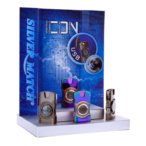 Bricheta electrica Silver Match - Theydon Lightbeam USB Spinner