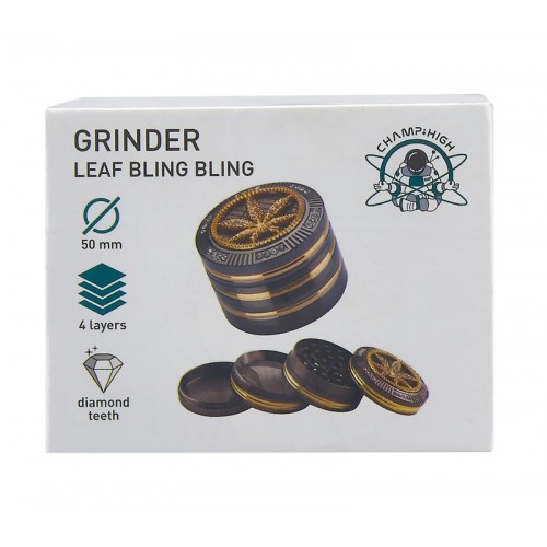 Grinder Champ - High Bling Bling Leaf Diamond 50 mm / 4 parti