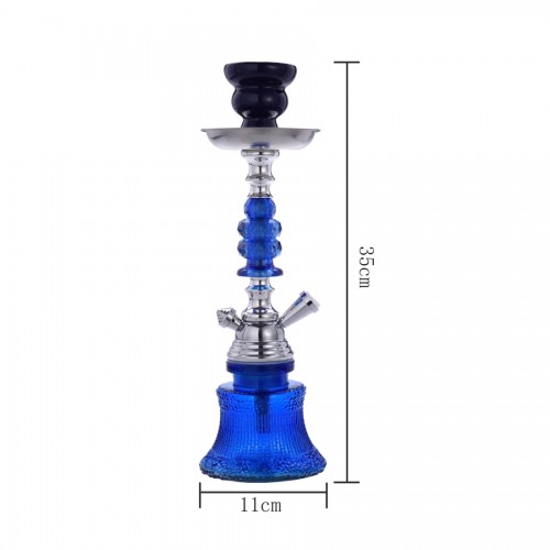 Narghilea Champ - AL Malik Taza BLUE (35 cm, un furtun)