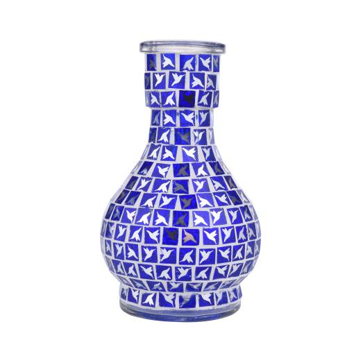 Narghilea Champ - AL Malik Khouribga Broken Glass BLUE (38 cm, doua furtunuri)
