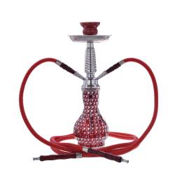 Narghilea Champ - AL Malik Khouribga Broken Glass RED (38 cm, doua furtunuri)