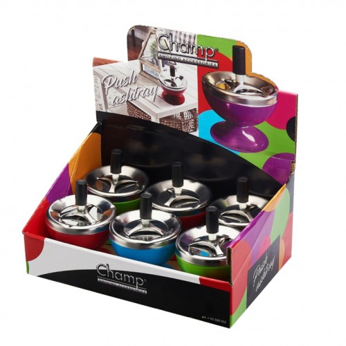 Scrumiera metalica Champ - Color Pop Push (9 cm)