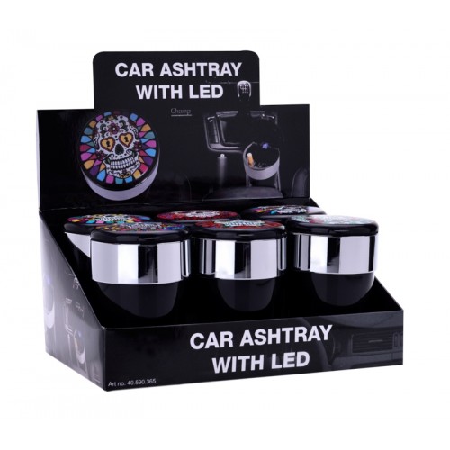 Scrumiera auto - Champ Skull Car Ashtray with LED