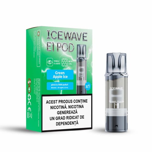 Cartus ICEWAVE POD V2 - Green Apple Ice (1 buc) 20 mg