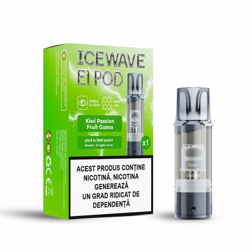 Cartus ICEWAVE POD V2 - Kiwi Passion Fruit Guava (1 buc) 20 mg