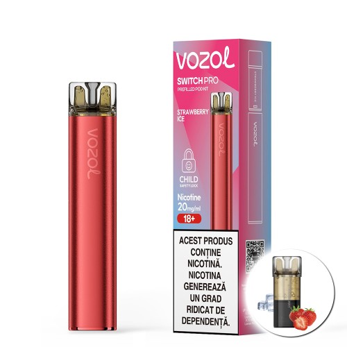 Kit Vozol Switch Pro reincarcabil - Strawberry Ice 20 mg