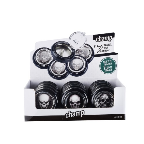 Mini scrumiera metalica - Champ Pocket Skull Ashtray