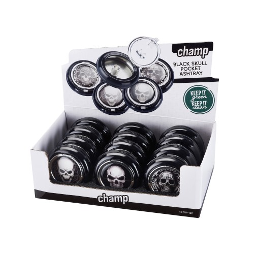 Mini scrumiera metalica - Champ Pocket Skull Ashtray