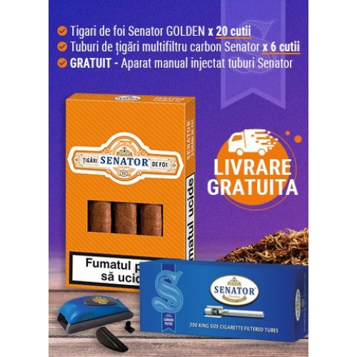 Pachet tigari de foi Senator GOLDEN (Oferta)