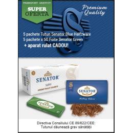 Oferta - tutun rulat Senator BLUE Halfzware + aparat rulat CADOU