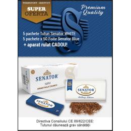 Oferta - tutun rulat Senator WHITE + aparat rulat CADOU