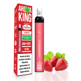 Mini narghilea electronica de unica folosinta AK by Senator - Strawberry (500 pufuri) 20 mg
