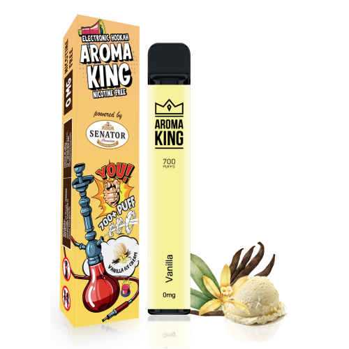 Mini narghilea electronica de unica folosinta AK by Senator - Vanilla Ice Cream (700 pufuri) 0 mg