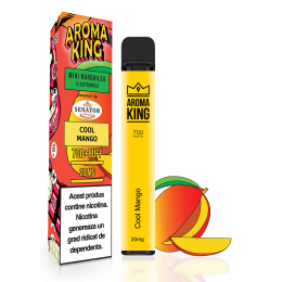Mini narghilea electronica de unica folosinta Aroma KING - Cool Mango (700 pufuri) 20 mg