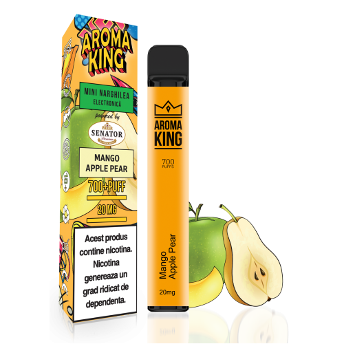 Mini narghilea electronica de unica folosinta Aroma KING - Mango Apple Pear (700 pufuri) 20 mg