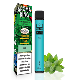 Mini narghilea electronica de unica folosinta Aroma KING - Mint (700 pufuri) 20 mg
