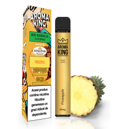 Mini narghilea electronica de unica folosinta Aroma KING - Pineapple (700 pufuri) 20 mg