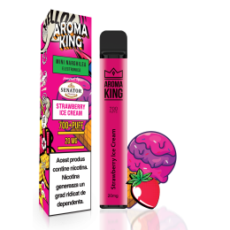 Mini narghilea electronica de unica folosinta Aroma KING - Strawberry Ice Cream (700 pufuri) 20 mg