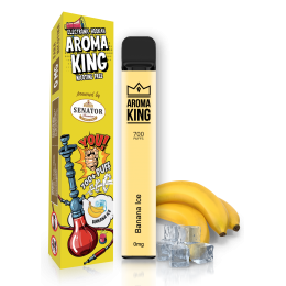 Mini narghilea electronica de unica folosinta AK by Senator - Banana Ice (700 pufuri) 0 mg