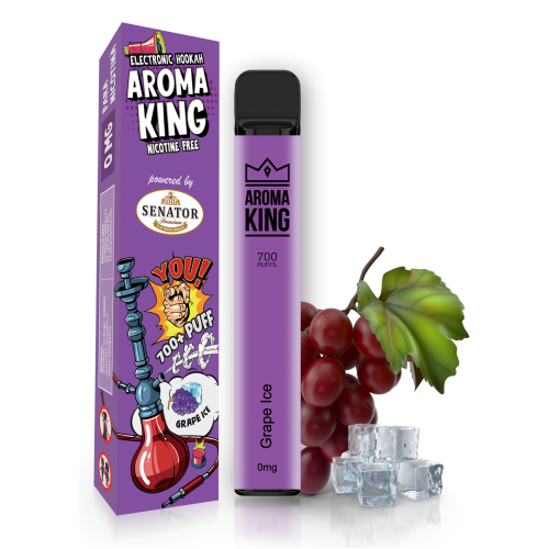 Mini narghilea electronica de unica folosinta AK by Senator - Grape Ice (700 pufuri) 0 mg