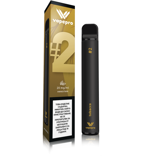 Tigara electronica de unica folosinta VapePro - #2 Premium Tobacco (800 pufuri) 20mg