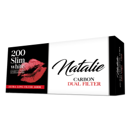 Tuburi tigari Natalie - Ultra SLIM 24 mm CARBON White (200)