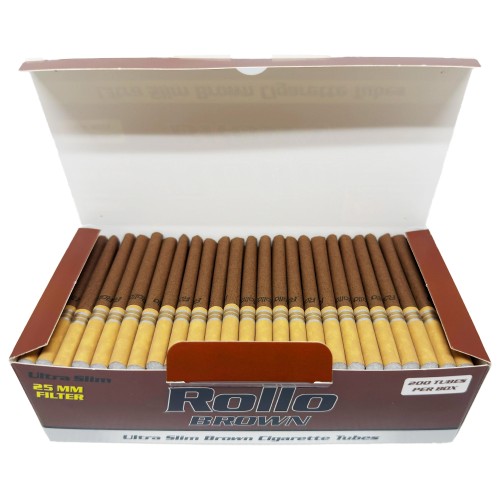 Tuburi tigari Rollo Brown - Ultra SLIM Plus 25 mm Filter (200)