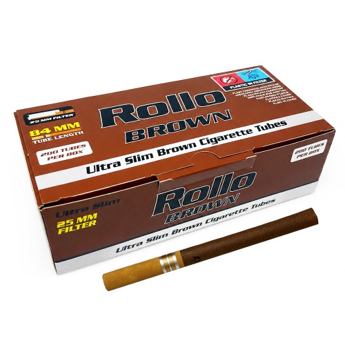 Tuburi tigari Rollo Brown - Ultra SLIM Plus 25 mm Filter (200)