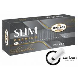 Tuburi tigari SENATOR Ultra Slim - CARBON White 24 mm Filter (200)