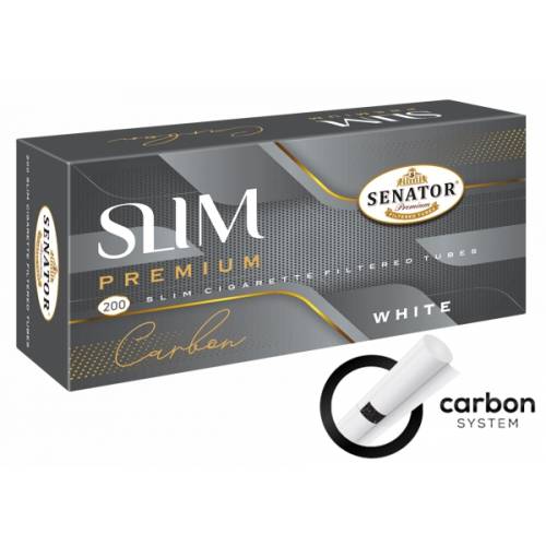 Tuburi tigari SENATOR Ultra Slim - CARBON White 24 mm Filter (200)