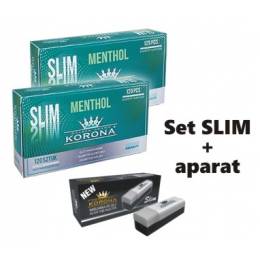 SET Korona Slim Menthol 240 (2 x 120 tuburi slim menthol) + aparat