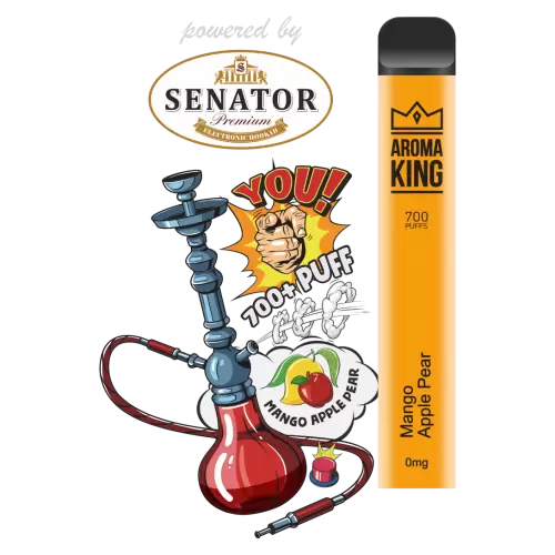 Mini narghilea electronica de unica folosinta AK by Senator - Mango Apple Pear (700 pufuri) 0 mg