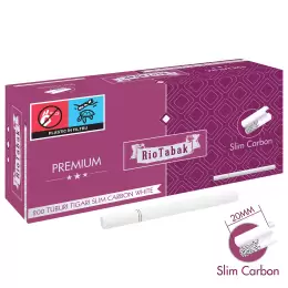 Tuburi tigari Rio Tabak SLIM - White 20 mm Carbon Filter (200)